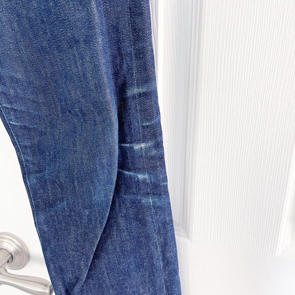 John Elliott Dark Wash Button Fly Straight Leg Selvedge Jeans - Picture 5 of 11